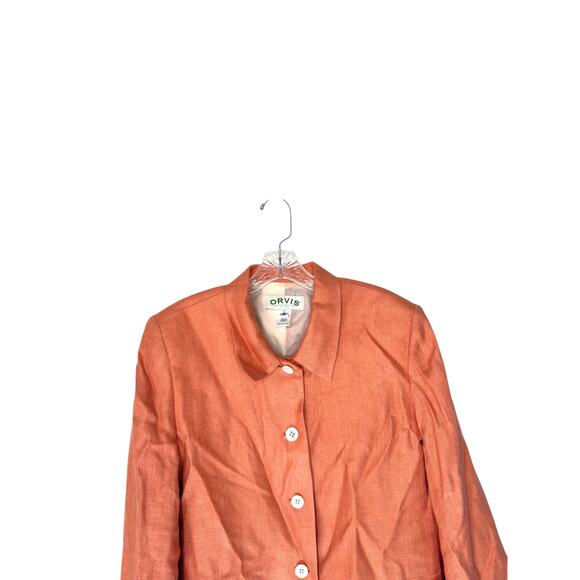 Orvis Blazer Women's Peach Plus Silk Office Work Career Business Classy Size 16 - Picture 3 of 12